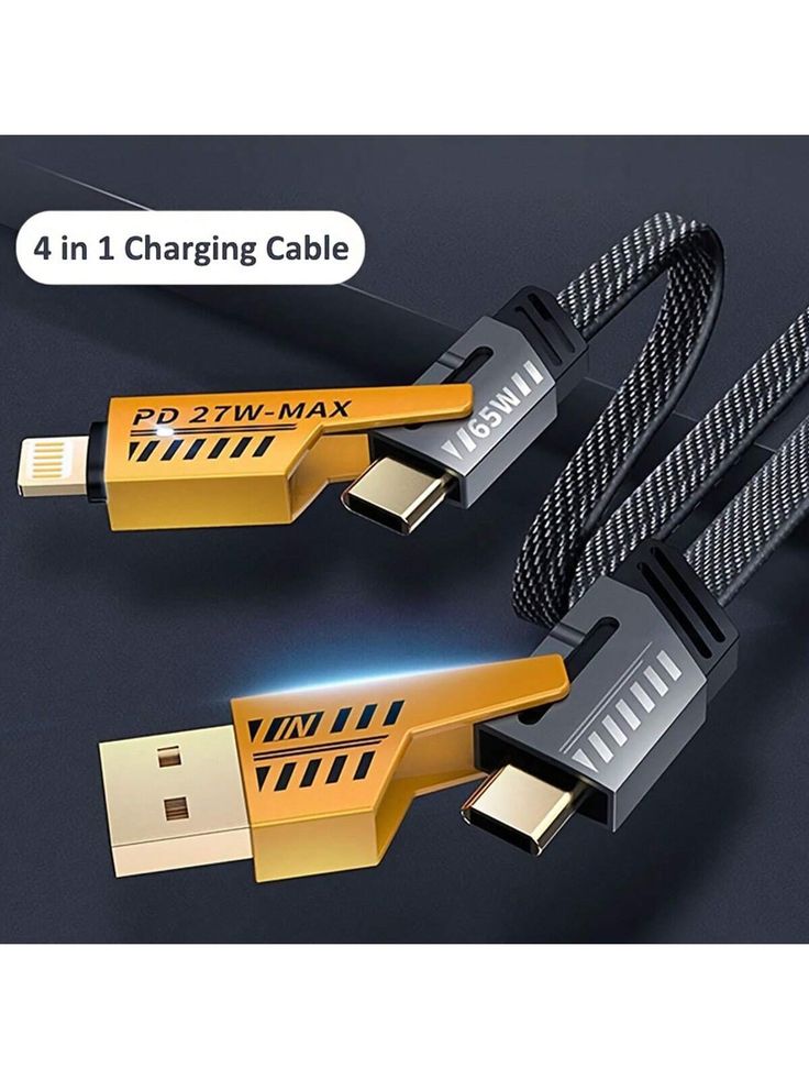 cable de carga rápida 4 en 1 con usb tipo c lightning compatible con iphone 16 15 14 13 12, tablets, cable de transferencia de datos de alta eficiencia